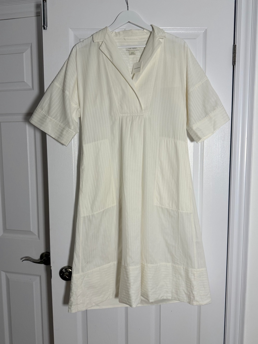 Club Monaco Textured White Oversized Shirt Dress XS NWT